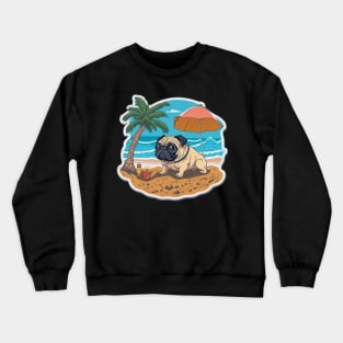 Pug on vacation Crewneck Sweatshirt